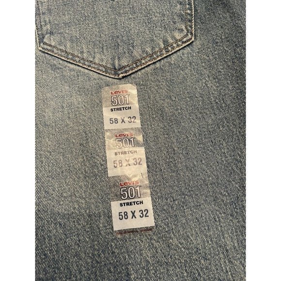 Levi's 501 Jeans Blue Original Stretch Big  Tall Men's NWT‎ 58x32 - Picture 6 of 6